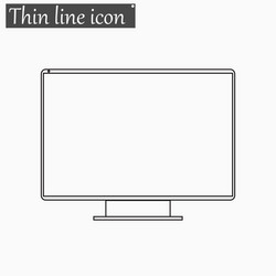 Monitor tv screen icon style thin line vector