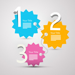 one two three - progress steps for tutorial vector image