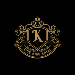 Royal Golden Lion Emblem Vector Image