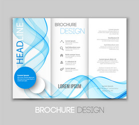 template leaflet design with color lines vector image