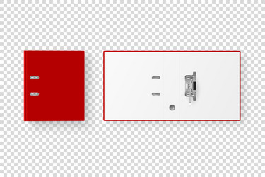 3d closed and opened realistic red blank vector