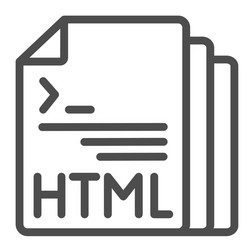 Html code document files line icon programming vector