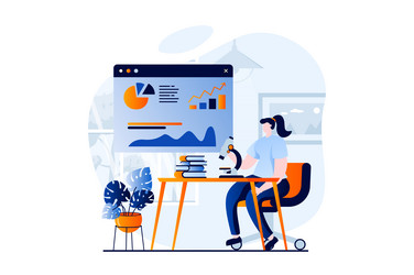 Data Science Analysis Chart Dashboard vector image