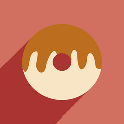 flat with shadow icon and mobile application donut vector image