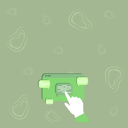 hand showing graph growth pointing web browser vector image