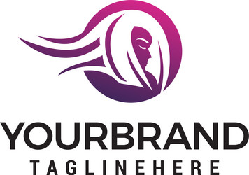 head women logo design concept template Vector Image