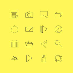 interface linear icon set simple outline icons vector image