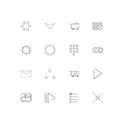 interface simple linear icons set outlined vector image
