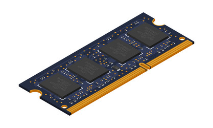 isometric random access memory ram vector image
