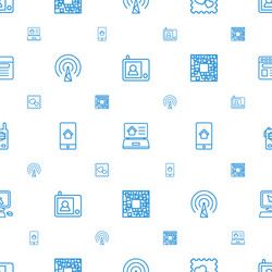 Mobile icons pattern seamless white background vector