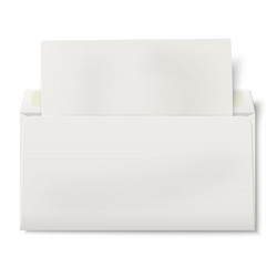 Opened dl envelope with sheet of paper inside vector