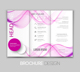 Template leaflet design with color lines vector