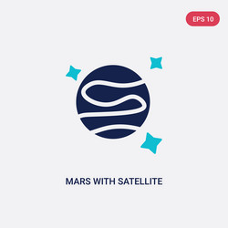 two color mars with satellite icon from astronomy vector image