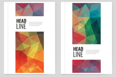 abstract triangle brochure flyer design template vector image