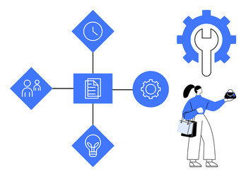collaborative workflow and task management vector image