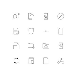 network and database linear thin icons set vector image