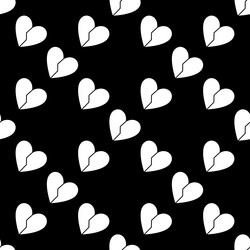 red broken heart concept seamless pattern - end vector image