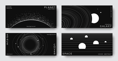 set of abstract space horizontal backgrounds vector image