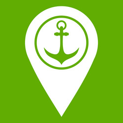 map pointer with symbol anchor and sea port icon vector image