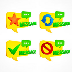 message speech set vector image