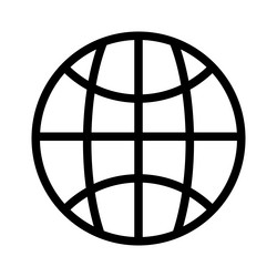 minimal globe icon internet network symbol global vector image