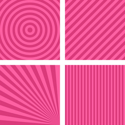 simple pink striped pattern background set vector