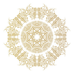 abstract golden microchip pattern isolated vector image