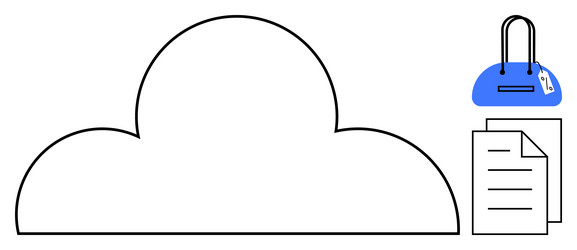 cloud storage with document upload and security vector image