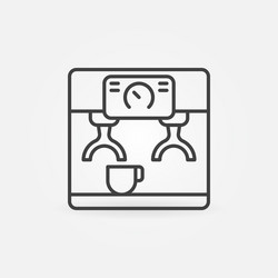 Tamping espresso machine linear icon Royalty Free Vector