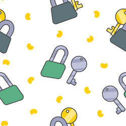 different keys with keychain seamless pattern vector image