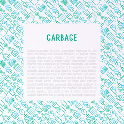 garbage concept with thin line icons vector image