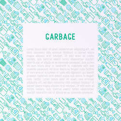 Garbage concept with thin line icons vector