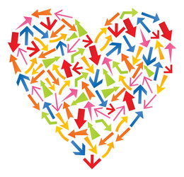 Heart from arrows vector