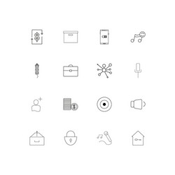 internet of things linear thin icons set outlined vector image