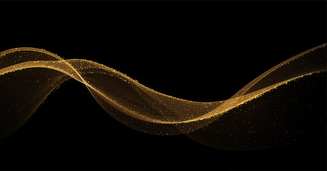 abstract shiny color gold wave design element vector image