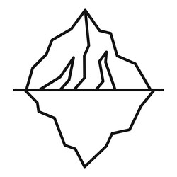 line style icon representing an iceberg floating vector image