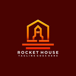 rocket house template vector