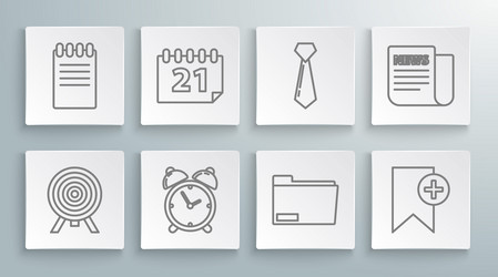 set line target calendar alarm clock document vector image