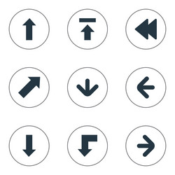 set of 9 simple indicator icons can be found vector image