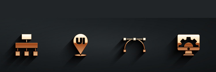 set site map ui or ux design bezier curve vector image