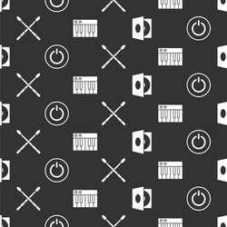 set vinyl player with a disk power button vector image