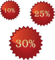three colored icons with some text for sales vector image