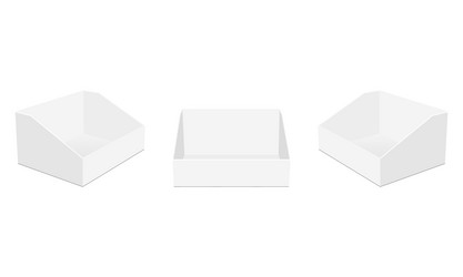 blank cardboard display boxes front and side view vector image
