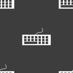 computer keyboard icon seamless pattern on a gray vector image