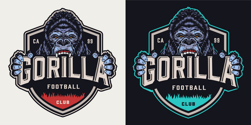 Cruel Gorilla Soccer Emblem Vector Image