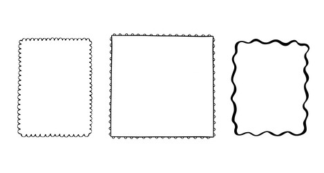 doodle frame border set with abstract shapes hand vector image