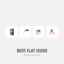 Flat icon touchscreen set of interactive display vector