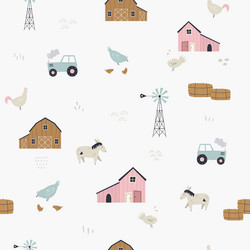Farm seamless pattern with cute characters kids Vector Image