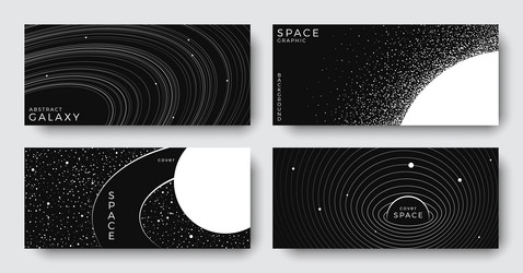 set of abstract space horizontal backgrounds vector image