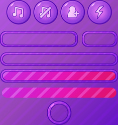 Violet game ui elements - buttons and bars vector